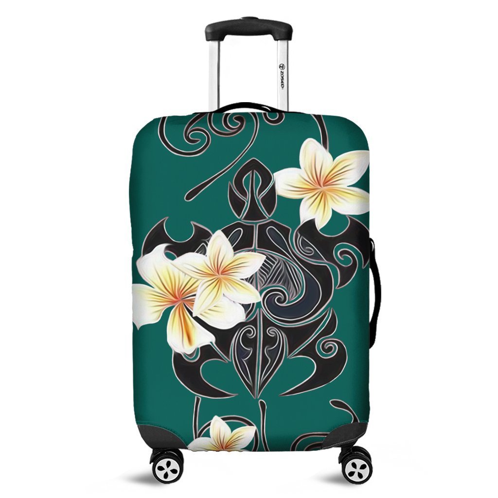Hawaiian Turtle Plumeria Polynesian Luggage Covers Mint - Shopicos