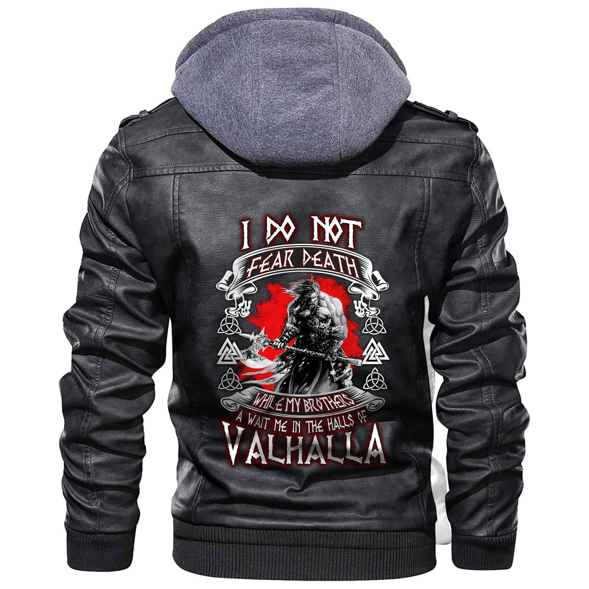 Viking I Do Not Fear Death Leather Jacket RLT12 - Shopicos