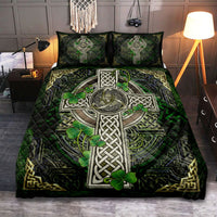 Irish Shamrock Celtic Cross Quilt Bed Set - Shopicos