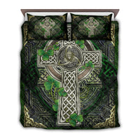 Irish Shamrock Celtic Cross Quilt Bed Set - Shopicos