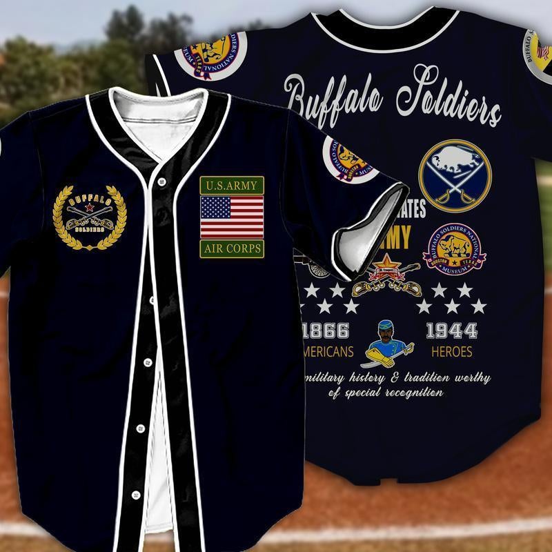 African Baseball Jersey - Buffalo Soldiers Baseball Jersey - Shopicos