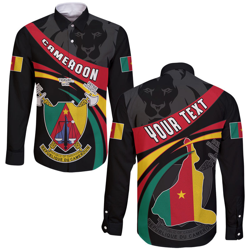(Custom Personalised) Happy Cameroon Independence Day Long Sleeve Button Shirt - Shopicos