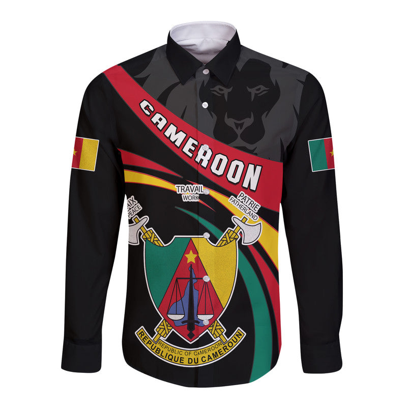 (Custom Personalised) Happy Cameroon Independence Day Long Sleeve Button Shirt - Shopicos
