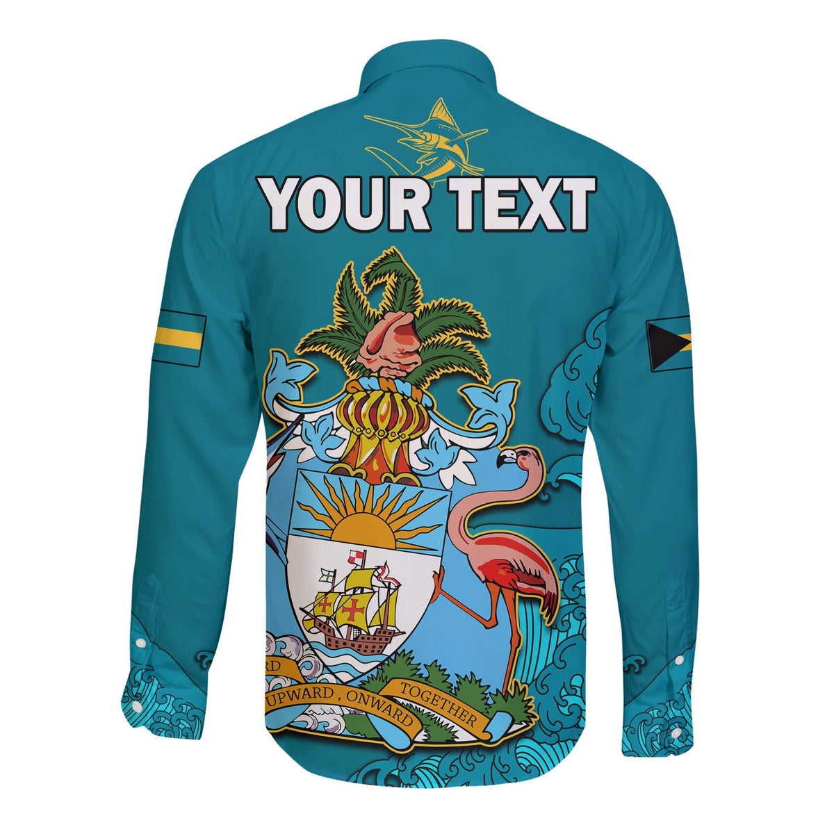 (Custom Personalised) Bahamas Independence Day Long Sleeve Button Shirt Blue Marlin Since 1973 Style - Shopicos