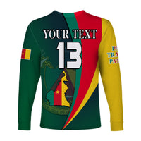 (Custom Text and Number) Cameroon Long Sleeve Shirt Map Cameroun Style Flag LT13 - Shopicos