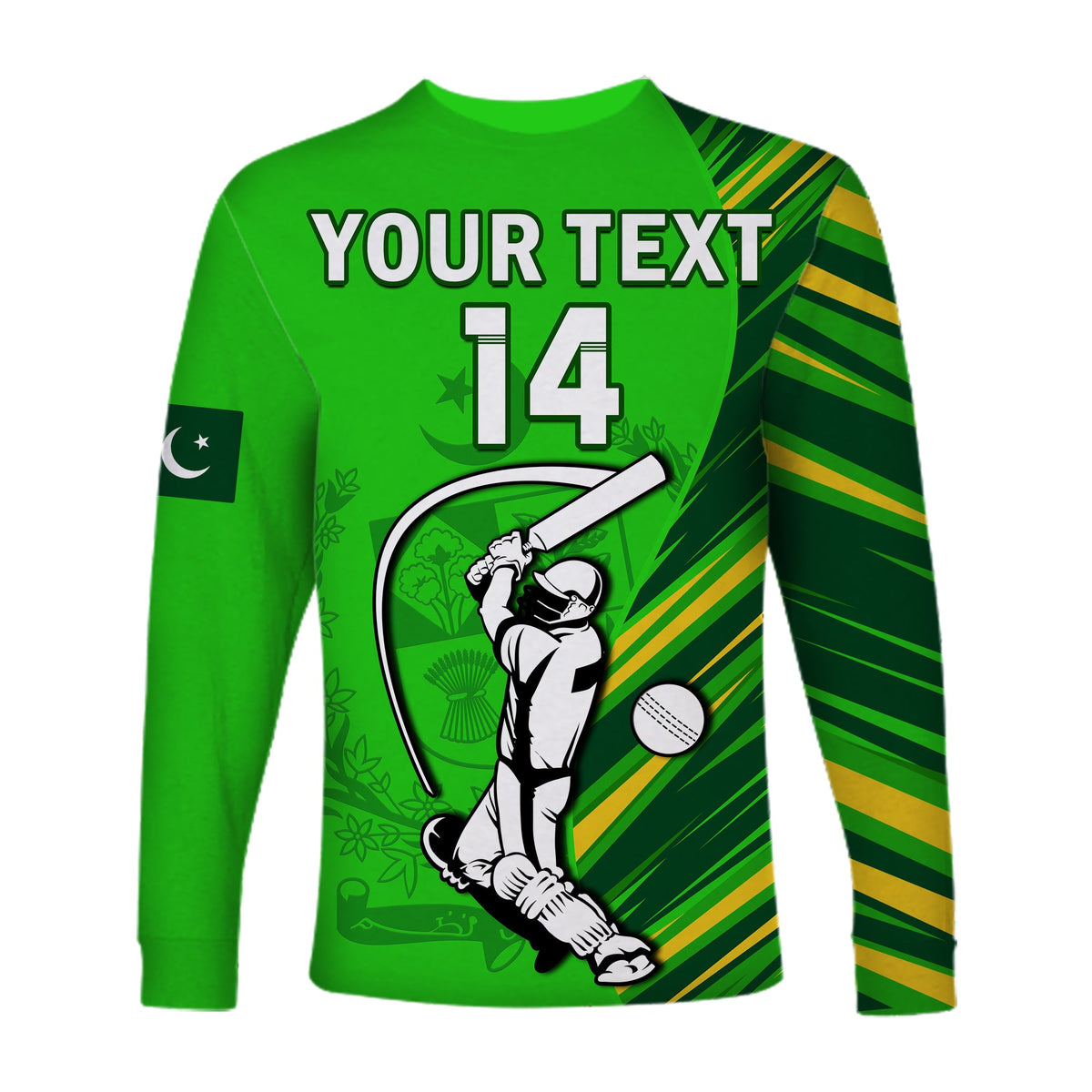 (Custom Text And Number) Pakistan Cricket Long Sleeve Shirt Go Shaheens Simple Style - Shopicos