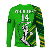 (Custom Text And Number) Pakistan Cricket Long Sleeve Shirt Go Shaheens Simple Style - Shopicos