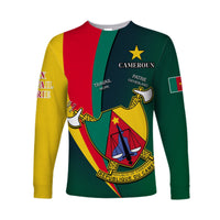 (Custom Text and Number) Cameroon Long Sleeve Shirt Map Cameroun Style Flag LT13 - Shopicos