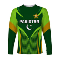 (Custom Text and Number) Pakistan Cricket Long Sleeve Shirt Green Shaheens Champion LT13 - Shopicos