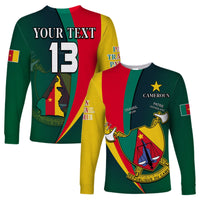 (Custom Text and Number) Cameroon Long Sleeve Shirt Map Cameroun Style Flag LT13 - Shopicos