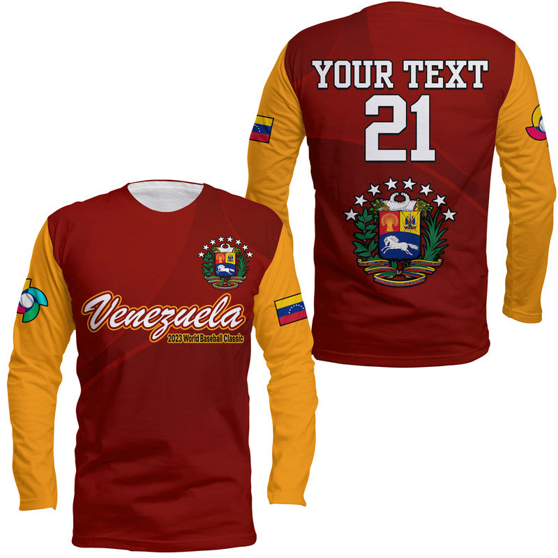 (Custom Personalised) Venezuela Baseball 2023 Long Sleeve Shirt Venezuela Coat Of Arms - Shopicos
