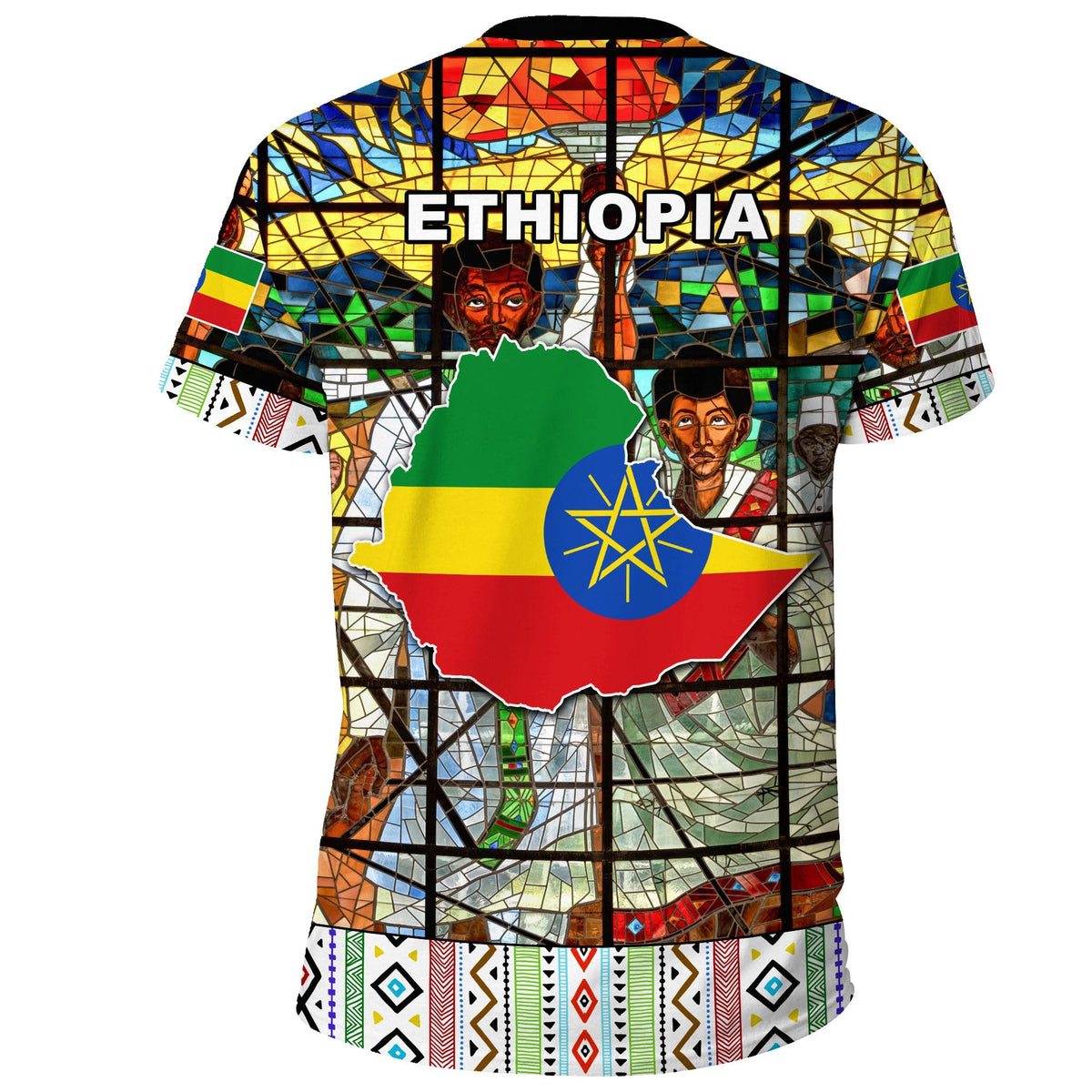 Ethiopia T Shirt Ethiopian Orthodox Flag - Shopicos