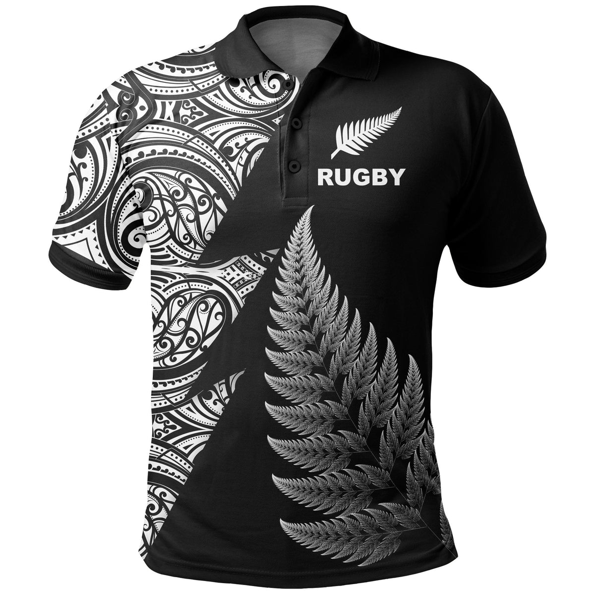 New Zealand Rugby Polo Shirt Aotearoa Maori Style - Shopicos