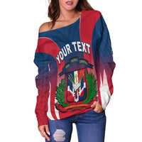 (Custom Personalised) Dominican Republic Off Shoulder Sweater Dominicana Style Sporty LT13 - Shopicos