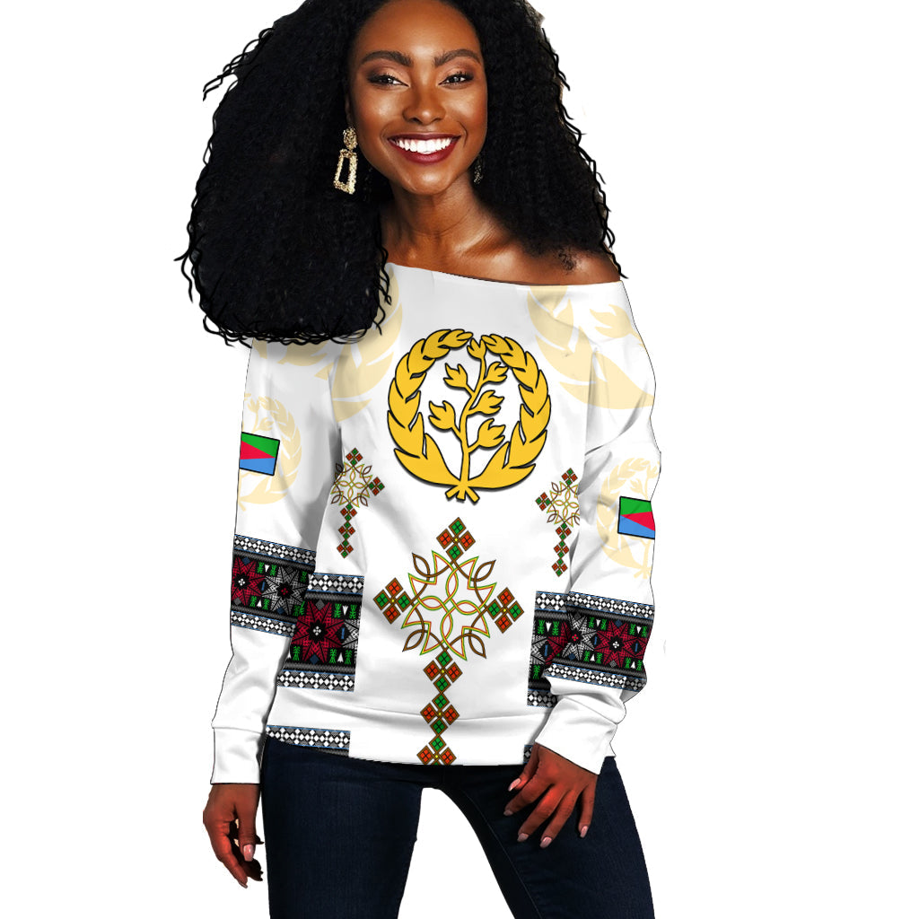 (Custom Personalised) Eritrea Cross Off Shoulder Sweater Independence Day Proud Eritrean LT13 - Shopicos