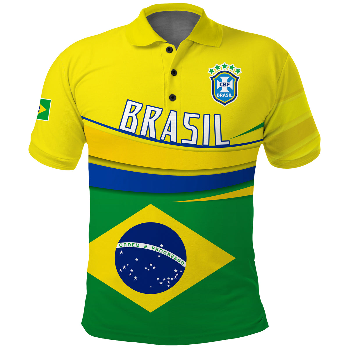 Custom Brazil Football Polo Shirt Soccer Campeao Football 2022 Brasil Mix Map LT13 - Shopicos