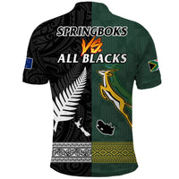 South Africa Protea and New Zealand Fern Polo Shirt Rugby Go Springboks vs All Black LT13 - Shopicos