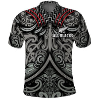 Custom Text and Number New Zealand Silver Fern Rugby Polo Shirt All Black NZ Maori Pattern LT13 - Shopicos