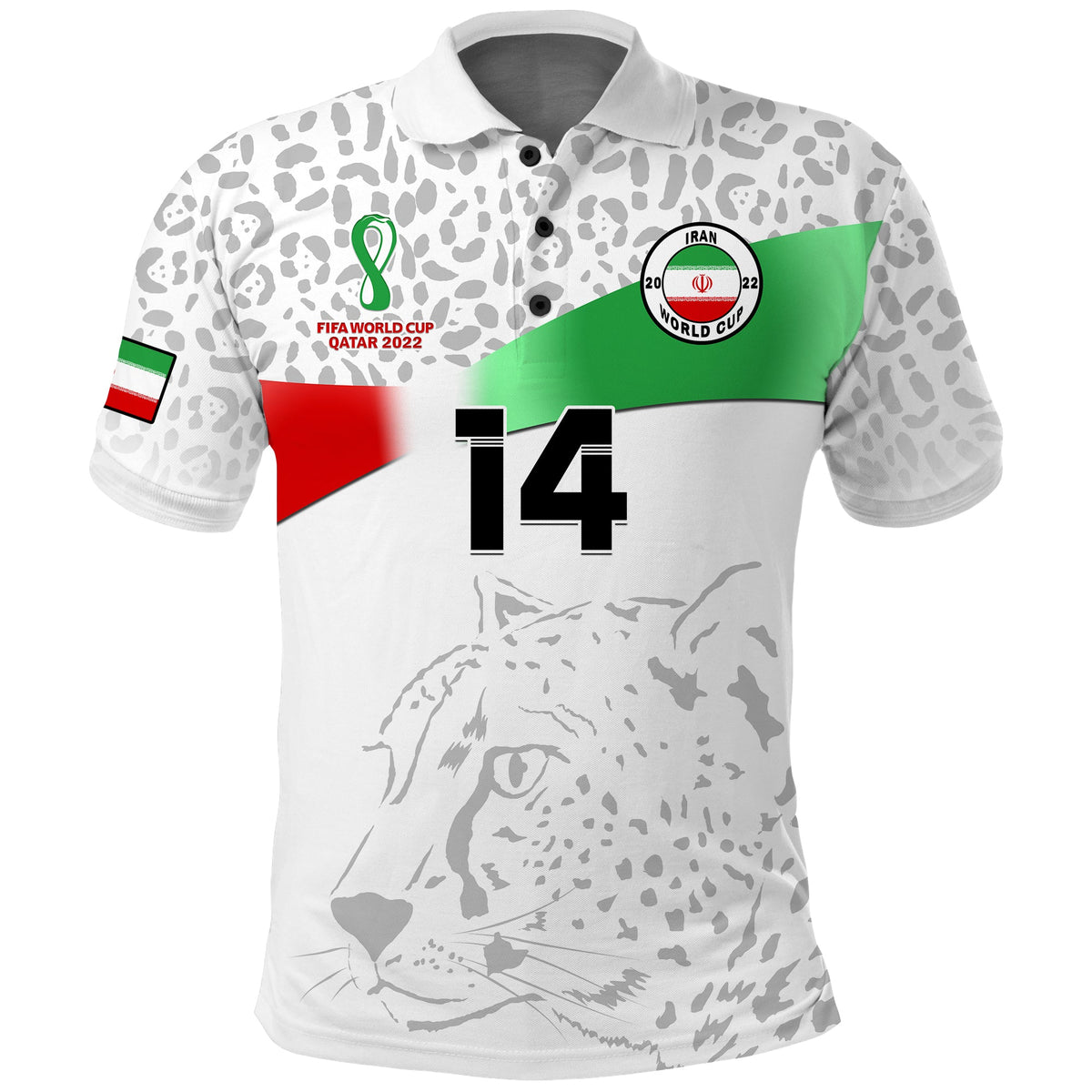 (Custom Text And Number) Iran Football Polo Shirt Team Melli Football 2022 - Shopicos