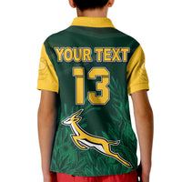 (Custom Text and Number) South Africa Rugby Polo Shirt Springboks King Protea Go Bokke LT13 - Shopicos