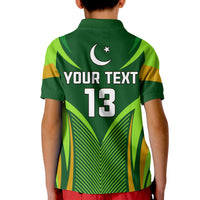 (Custom Text and Number) Pakistan Cricket Polo Shirt Green Shaheens Champion LT13 - Shopicos