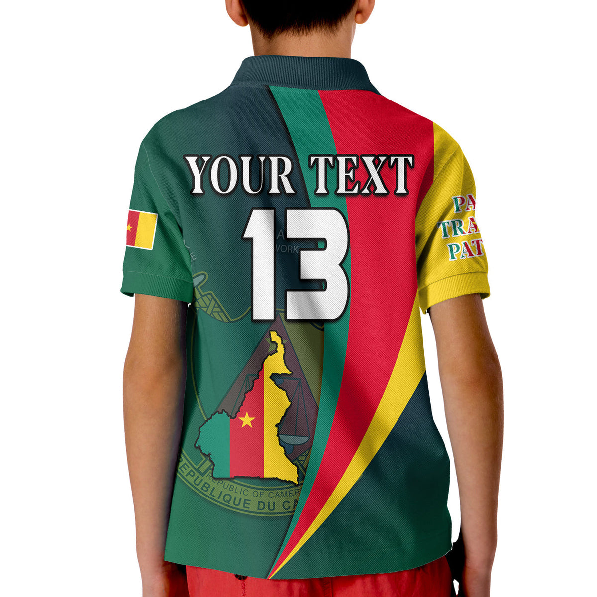 (Custom Text and Number) Cameroon Polo Shirt KID Map Cameroun Style Flag LT13 - Shopicos