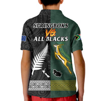 South Africa Protea and New Zealand Fern Polo Shirt Rugby Go Springboks vs All Black LT13 - Shopicos