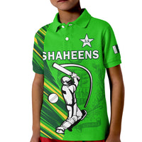 (Custom Text And Number) Pakistan Cricket Polo Shirt KID Go Shaheens Simple Style - Shopicos