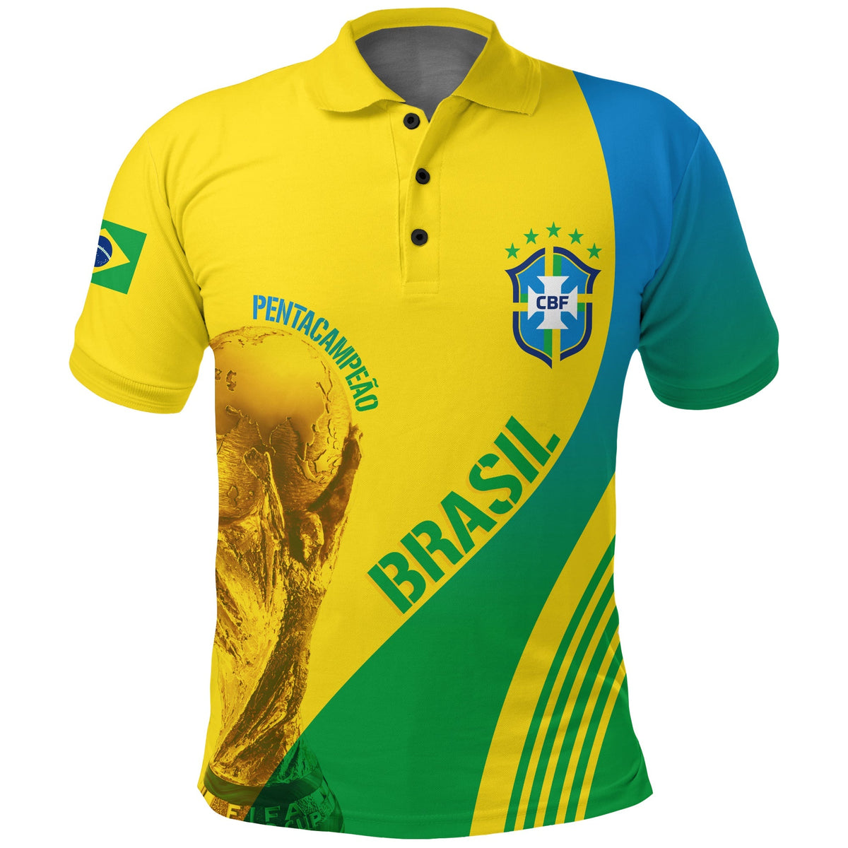 Custom Brazil Polo Shirt Football 2022 Pentacampe o - Shopicos