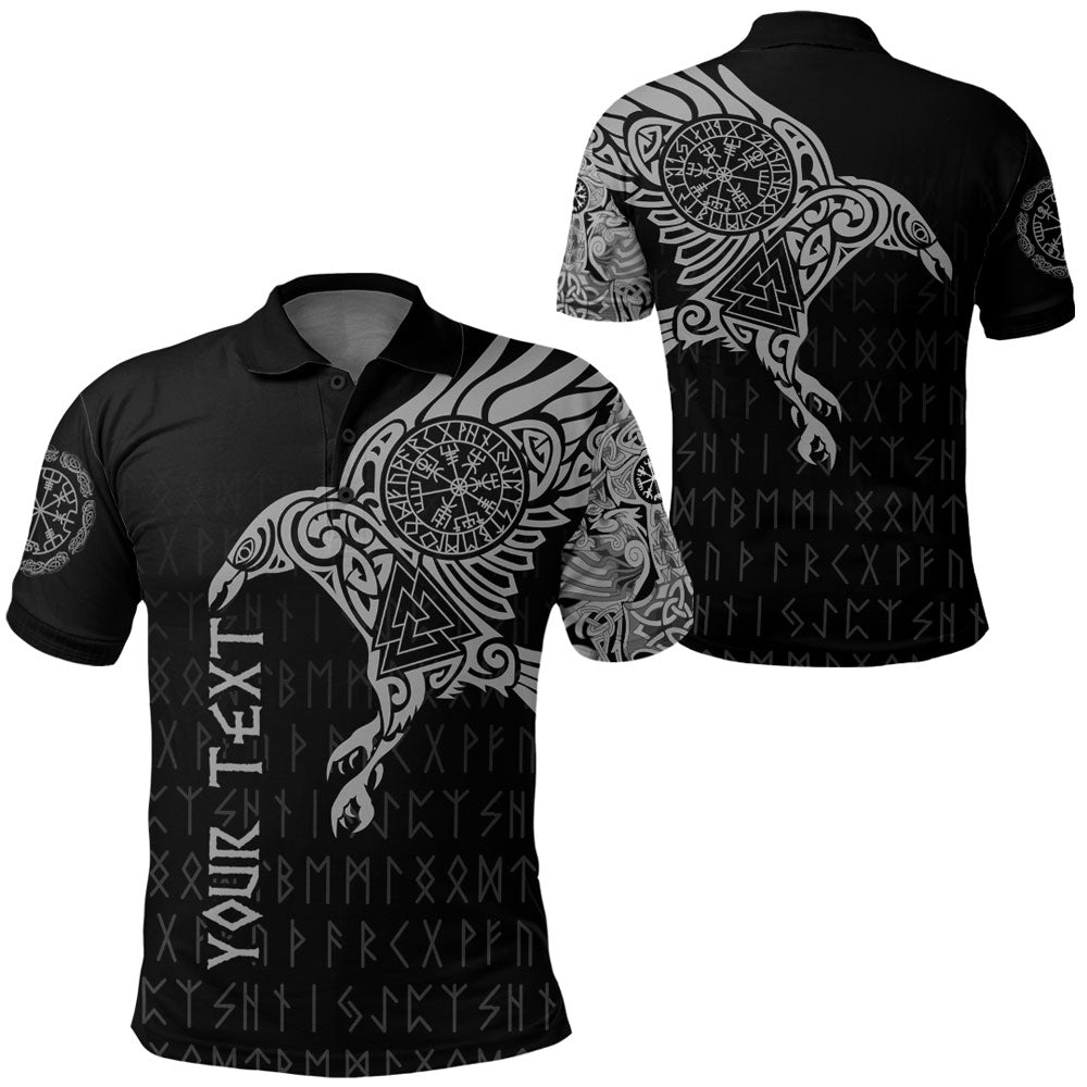 Custom Viking Polo Shirt The Raven Of Odin Tattoo Special Version - Shopicos