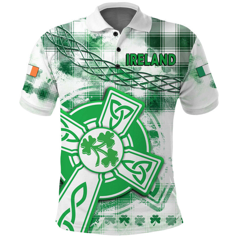Ireland Cross Cricket Team Polo Shirt Celtic Irish Green Pattern Unique - Shopicos