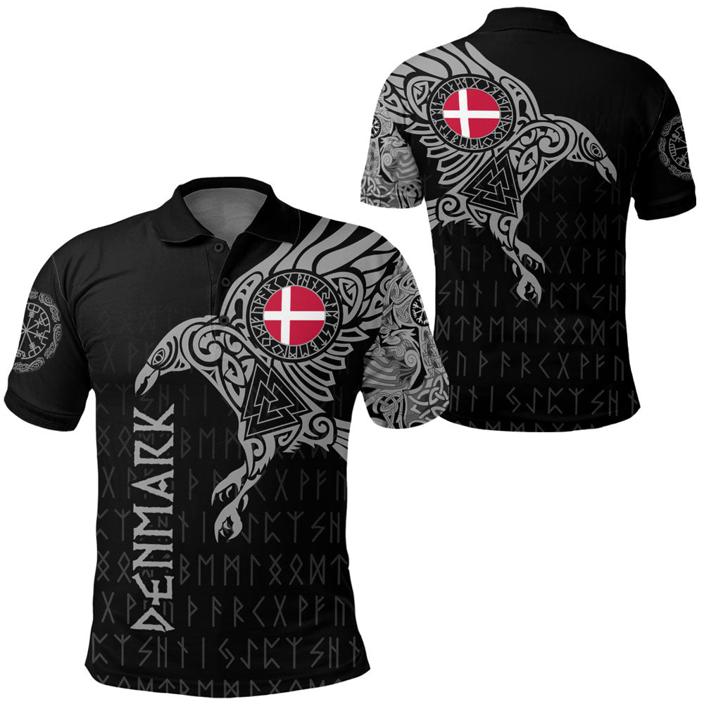 Viking Polo Shirt The Raven Of Odin Tattoo Denmark - Shopicos