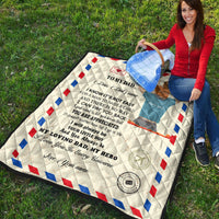 (Custom) Father Day Premium Quilt Letter From Son Simple Style NO.1 LT8 - Shopicos