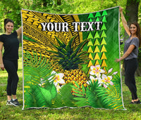 (Custom Personalised) Hawaii Pineapple Premium Quilt Plumeria Frangipani Mix Tribal Pattern LT13 - Shopicos