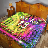 (Custom Text and Number) Africa Tie Dye Premium Quilt Special Dashiki Pattern LT13 - Shopicos