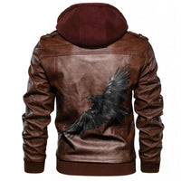 Viking Raven Bird In Flight Leather Jacket RLT12 - Shopicos