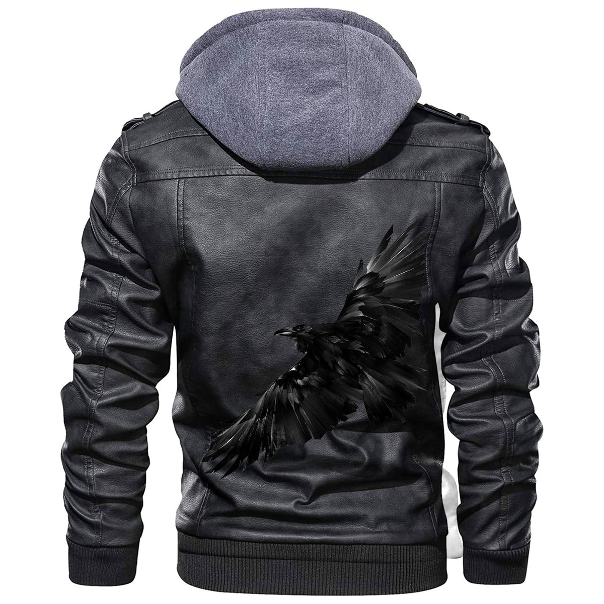 Viking Raven Bird In Flight Leather Jacket RLT12 - Shopicos
