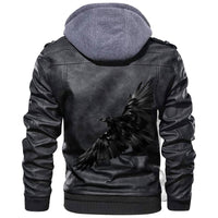 Viking Raven Bird In Flight Leather Jacket RLT12 - Shopicos