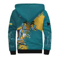 (Custom Personalised) Bahamas Sherpa Hoodie Blue Marlin With Bahamian Coat Of Arms - Shopicos
