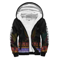 (Custom Personalised) Cameroon Sherpa Hoodie Atoghu Pattern Black Style - Shopicos