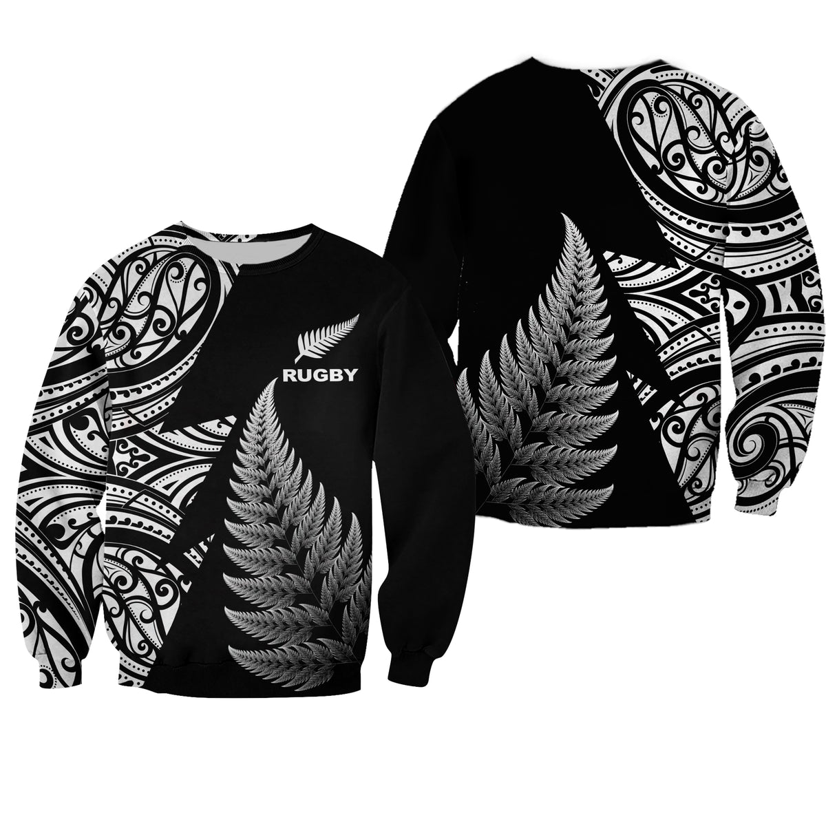 New Zealand Rugby Sweatshirt - Aotearoa Maori Style LT13 - Shopicos