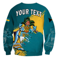 (Custom Personalised) Bahamas Sweatshirt Blue Marlin With Bahamian Coat Of Arms - Shopicos