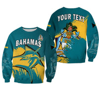 (Custom Personalised) Bahamas Sweatshirt Blue Marlin With Bahamian Coat Of Arms - Shopicos
