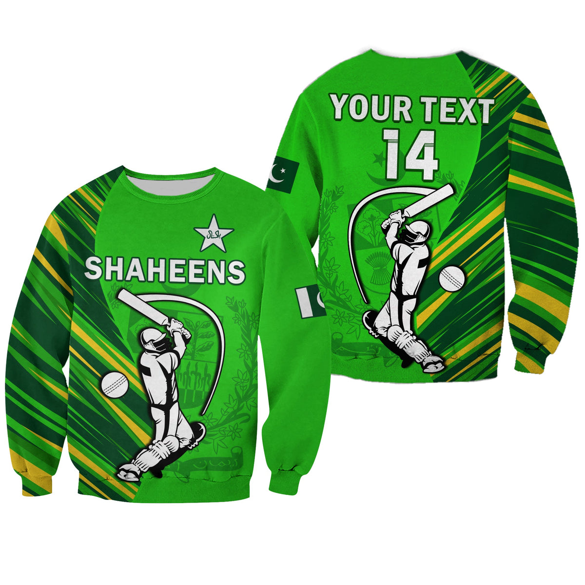 (Custom Text And Number) Pakistan Cricket Sweatshirt Go Shaheens Simple Style - Shopicos