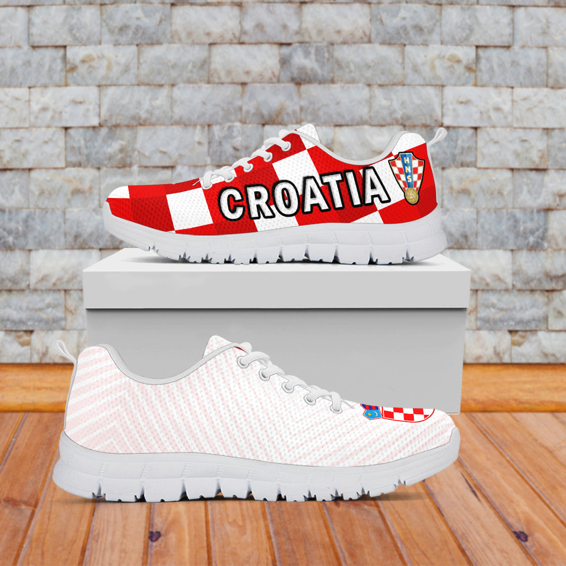Croatia Football Sneakers Hrvatska Checkerboard Word Cup 2022 - Shopicos