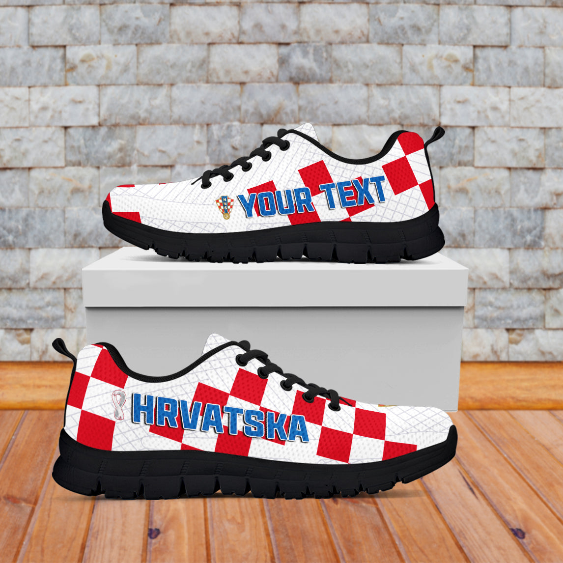 (Custom Personalised) Croatia Football Sneakers Vatreni Hrvatska Champions 2022 World Cup LT13 - Shopicos
