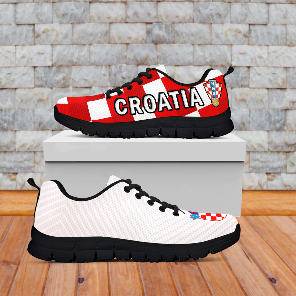 Croatia Football Sneakers Hrvatska Checkerboard Word Cup 2022 - Shopicos