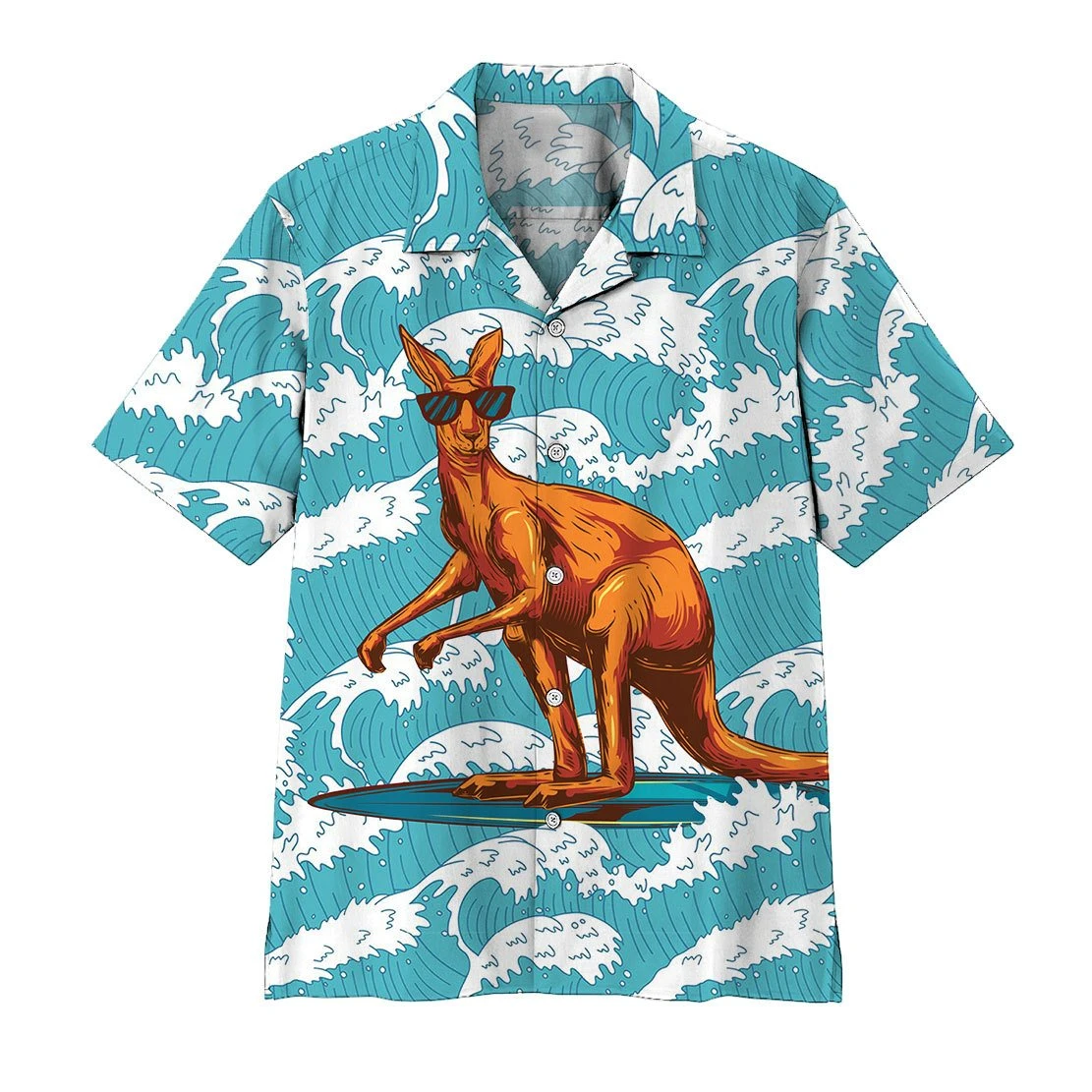 Surfing Kangaroo Hawaiian Shirt - Shopicos