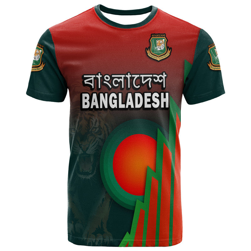Bangladesh Bangla Tigers Cricket T Shirt Tigers and Bangladesh Flag - Shopicos