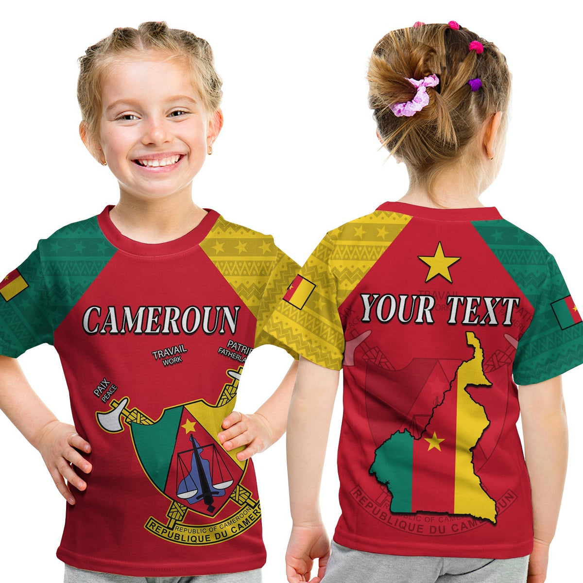 (Custom Personalised) Cameroon T Shirt KID Independence Day Cameroonians Pattern LT13 - Shopicos